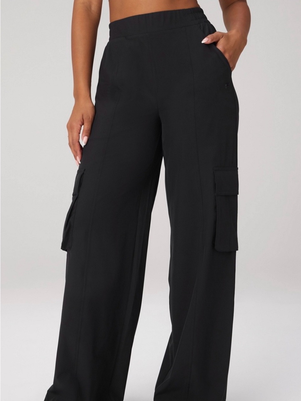 Fabletics Black Downtown Wide Leg Cargo Pant